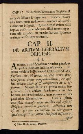 Cap. II. De Artium Liberalium Origine