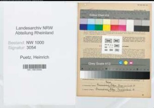 Entnazifizierung Heinrich Puetz, geb. 08.02.1894 (Heimarbeiter)