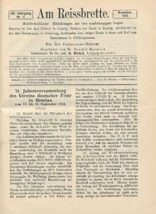 Nr. 11. November 1913.