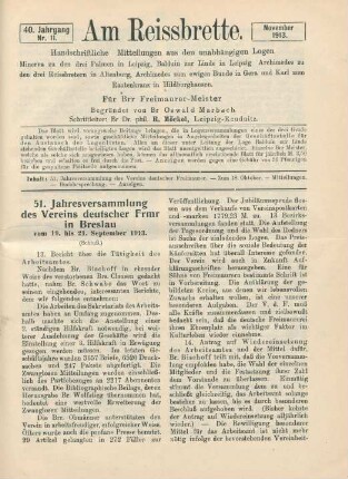 Nr. 11. November 1913.