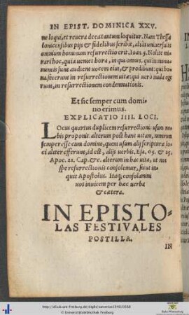 In Epistolas Festivales Postilla
