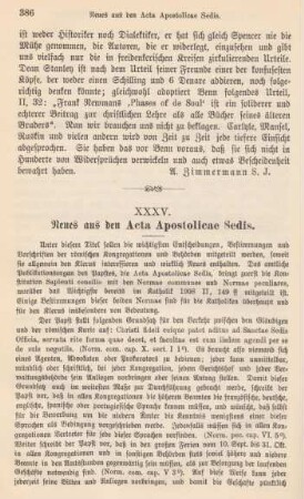 386-390 Neues aus den Acta Apostolicae Sedis