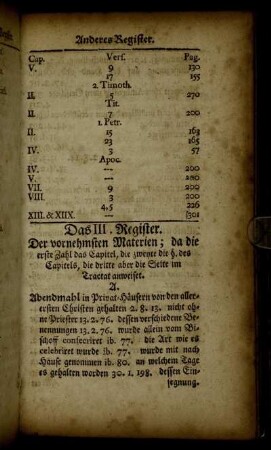 Das III. Register. Der vornehmsten Materien.