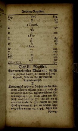 Das III. Register. Der vornehmsten Materien.