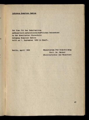 Lehrgang Komplexe Zahlen