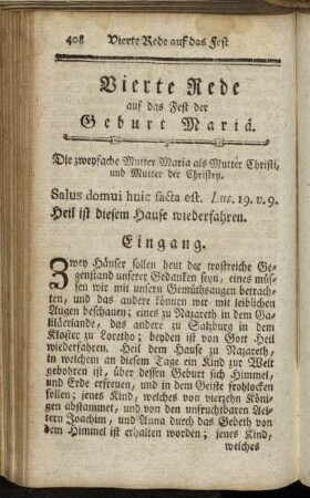 Vierte Rede auf das Fest der Geburt Mariä