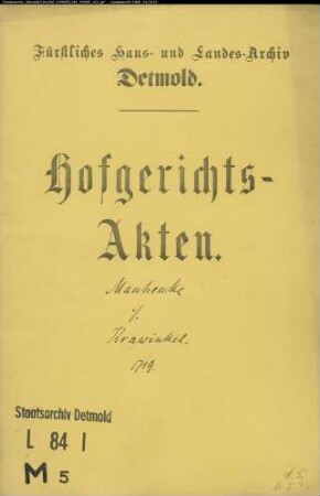 Manhenke, Tönies gegen Meier zu Krawinkel - Schuldforderung
