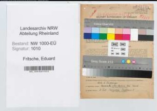 Entnazifizierung Eduard Fritsche, geb. 10.01.1890 (Beamter)