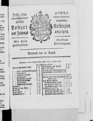 33tes Stück., Ausgabe vom 18. August 1790