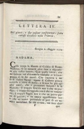 Lettera IV.