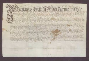 Instrumentum cautionis des Johann Bernhard Droste zu Senden.