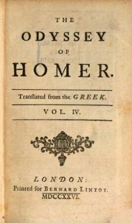 The Odyssey of Homer, 4 (1725)