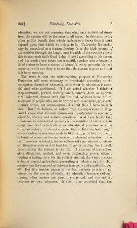University Extension and the University of the Future : The Substance of Addresses Delivered Before the Johns Hopkins and Other University Audiences