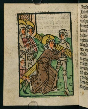 104v, Holzschnitt (Jesus trägt sein Kreuz)