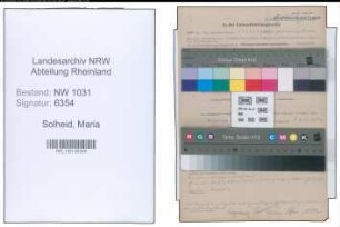 Entnazifizierung Maria Solheid , geb. 06.09.1898 ()