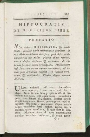 Hippocratis De Ulceribus Liber