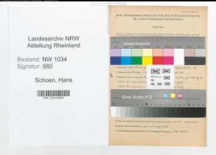Entnazifizierung Hans Schoen , geb. 00.00.0000 (Stabsintendant)