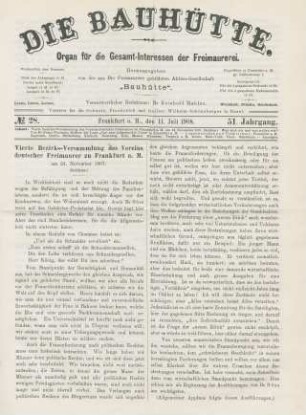 No. 28. Frankfurt a. M., den 11. Juli 1908. 51. Jahrgang.