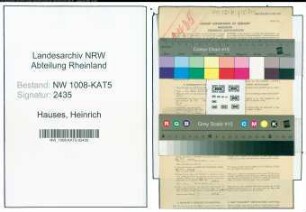 Entnazifizierung Heinrich Hauses , geb. 23.06.1889 (Kaufmann)