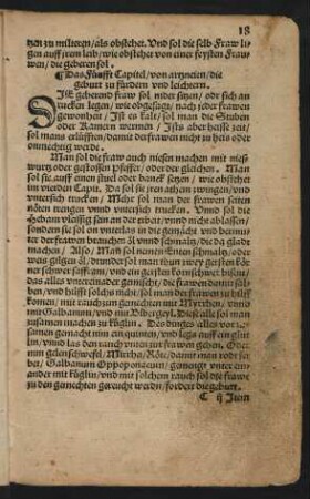 Das fünfft Capitel/ von artzneien/ die geburt zu fürdern und leichtern.