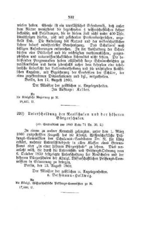Unterscheidung der Realschulen und der höheren Bürgerschulen : [III. Gymnasien und Realschulen]
