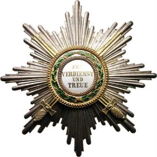 Königlich Sächsischer Verdienstorden - Bruststern zum Großkreuz mit Schwertern, 2. Modell