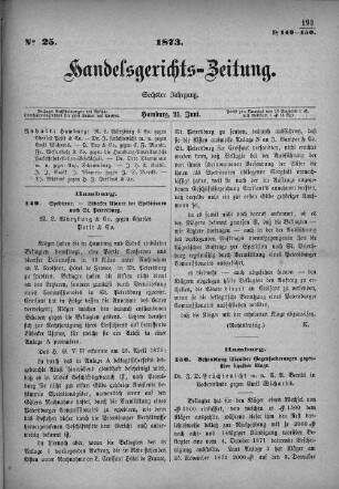 No. 25. 21. Juni 1873