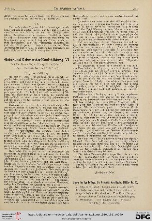 Geber und Nehmer der Kunstbildung, VI