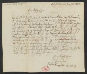 Brief an B. Schott's Söhne : 09.07.1822