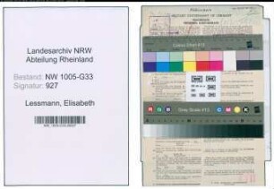 Entnazifizierung Elisabeth Lessmann , geb. 29.09.1900 (Lehrerin)