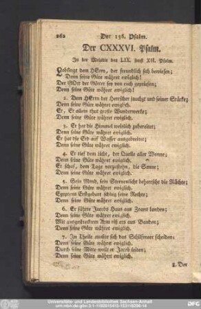 Der CXXXVI. Psalm.