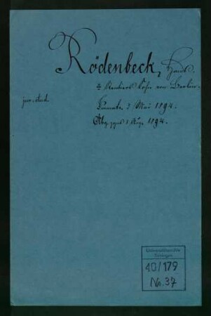 Hans Rödenbeck (1873-)
