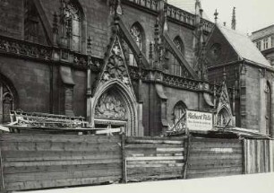 Dresden, Sophienkirche, Südseite mit Bauzaun