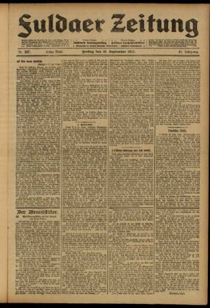 Erste Ausgabe vom Freitag, den 19. September 1913.