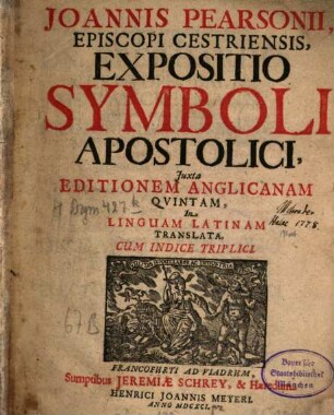 Ioannis Pearsonii Expositio symboli apostolici