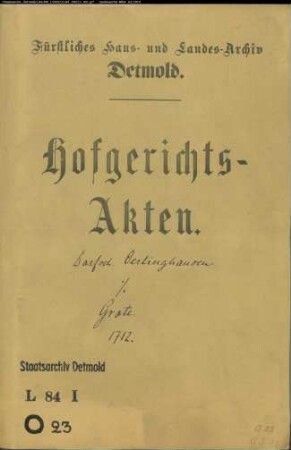 Oerlinghausen, Dorfschaft gegen Kord Henrich Grote - Gepachtete Schäferei