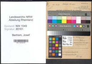 Entnazifizierung Josef Bertram , geb. 04.02.1901 (Haendler)