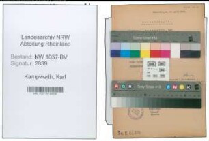 Entnazifizierung Karl Kampwerth , geb. 17.03.1907 (Maurer)