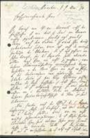 Brief von August Wilhelm Eichler an Unbekannt
