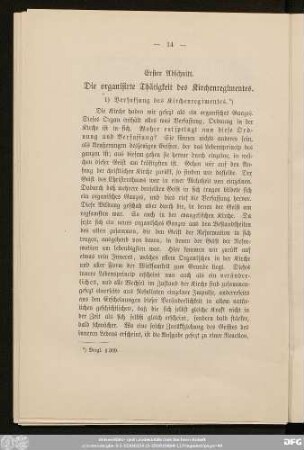 Erster Abschnitt: Die organisierte Thätigkeit des Kirchenregimentes.