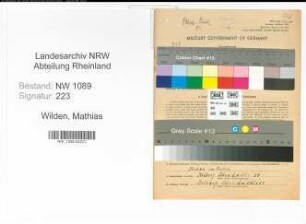 Entnazifizierung Mathias Wilden , geb. 13.08.1914 (Polizeibeamter)