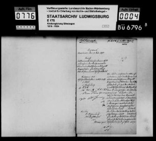 Schuldenwesen der Teilgemeinde Altenmünster, Gemeindebezirk Ingersheim