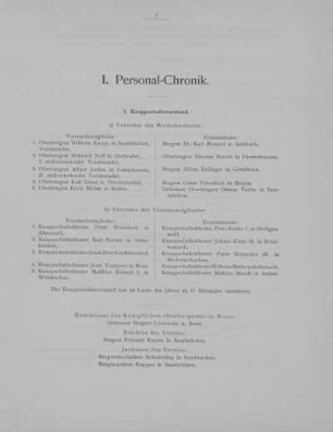 II. Personal-Chronik