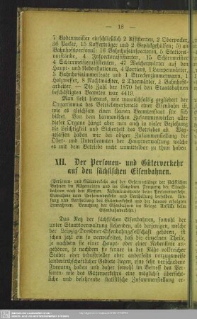 XII. Der Personen- und Güterverkehr auf den sächsischen Eisenbahnen