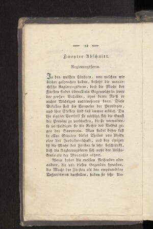 Zweyter Abschnitt. Regierungsform.