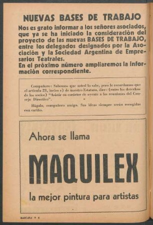 Nuevas bases de trabajo