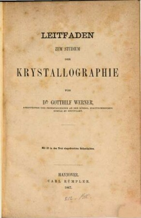 Leitfaden zum Studium der Krystallsgraphie : Mit 82 in den Text eingedrückten Holzschnitten
