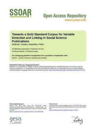 Towards a Gold Standard Corpus for Variable Detection and Linking in Social Science Publications