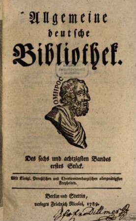 Allgemeine deutsche Bibliothek. 86. 1789