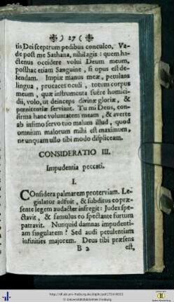 Consideratio III. Impudentia Peccati.